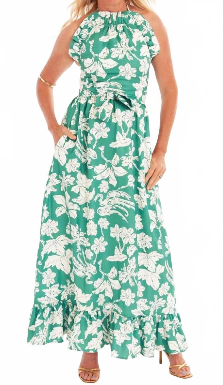 NEW CK BRADLEY dove maxi dress in lingren verde